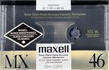 Compact Cassette Maxell MX 46 Type IV Metal 1988 North America