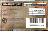 Compact Cassette Sony Metal-S 90 Type IV Metal 1988 Japan