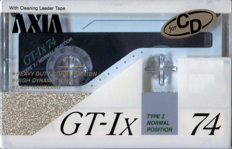 Compact Cassette AXIA GT-Ix 74 "GT-1x W 74" Type I Normal 1989 Japan