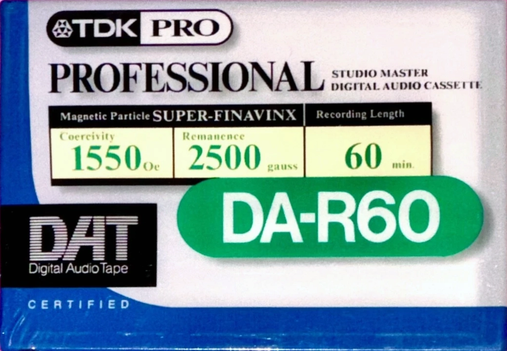 Digital Audio Tape TDK 60 "DA-RPRO60AX" Type IV Metal 1996 North America