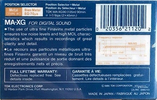 Compact Cassette TDK MA-XG 90 Type IV Metal 1986 North America