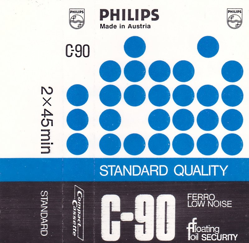 Compact Cassette Philips Standard Quality 90 Type I Normal 1975 Europe