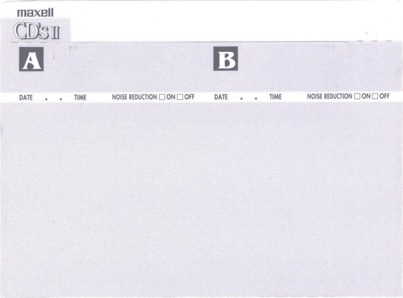 Compact Cassette Maxell CD`s II / CD`s 2 74 "CDS2-74G" Type II Chrome 1994 Japan