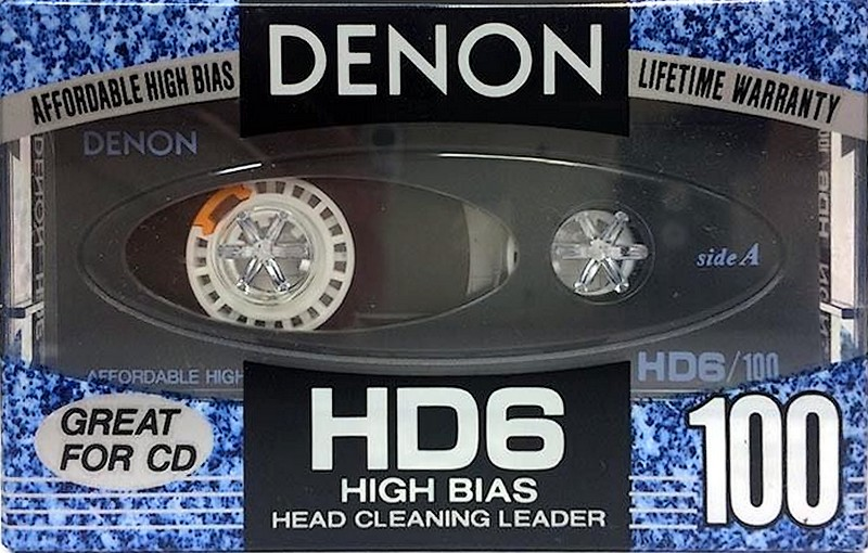 Compact Cassette Denon HD6 100 "HD6-100TE" Type II Chrome 1992 North America