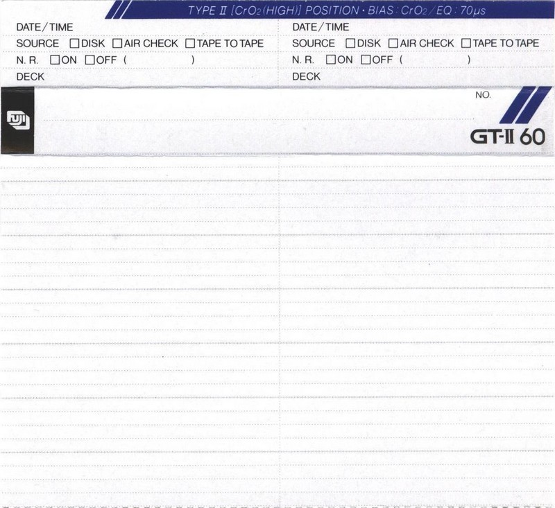 Compact Cassette Fuji GT-II 60 Type II Chrome 1984 Europe