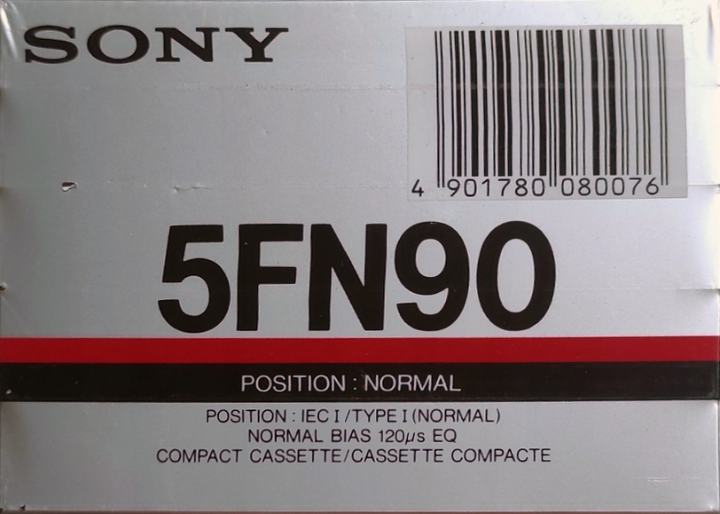 5 pack Sony FN 90 "5FN90A" Type I Normal 1988 Europe