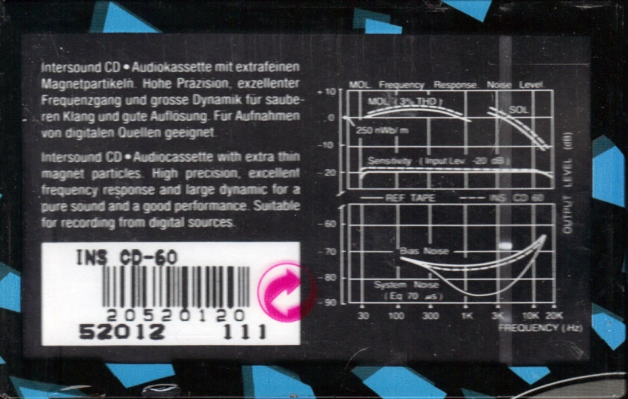 Compact Cassette Intersound CD 60 Type II Chrome 1986 Europe