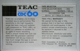 Compact Cassette Teac CDC 60 Type I Normal 1983 USA