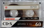 Compact Cassette Continent / Continente CD-X 60 Type I Normal 1985 France