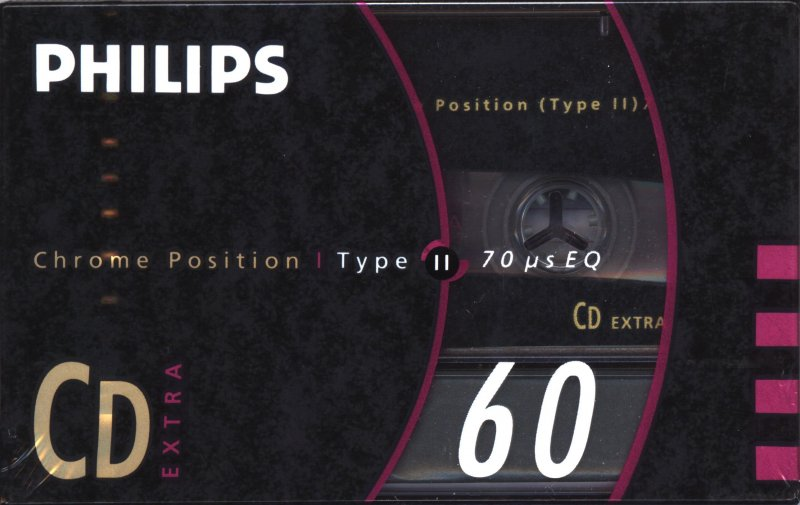 Compact Cassette Philips CD Extra 60 Type II Chrome 1990 Europe