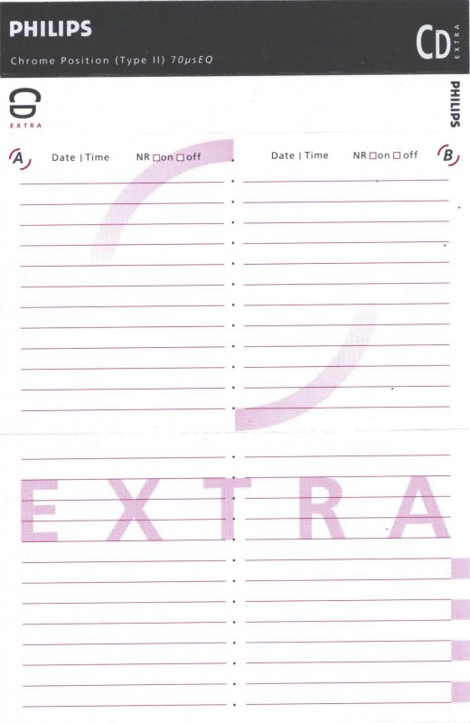 Compact Cassette Philips CD Extra 60 Type II Chrome 1990 Europe