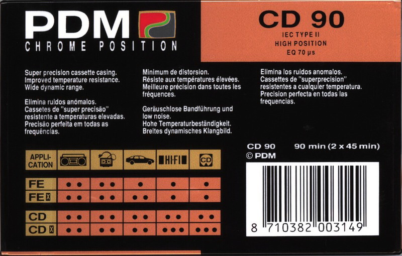 Compact Cassette:  PDM - CD 90