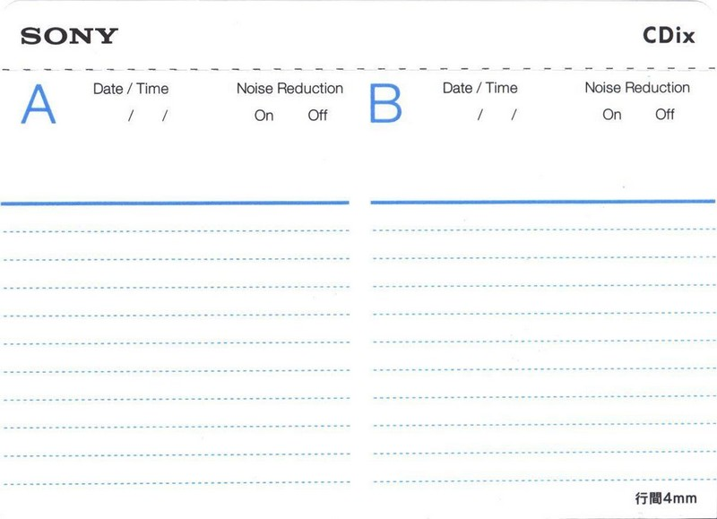 Compact Cassette Sony CDix I 50 "C50CDX1L" Type I Normal 2001 Japan