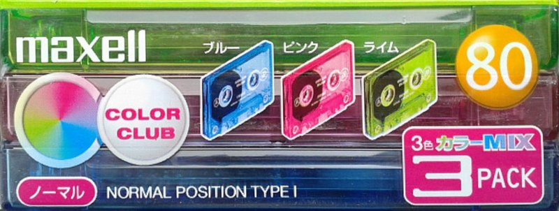 3 pack Maxell Color Club 80 "CC-80MIX.3P" Type I Normal 2001 Japan