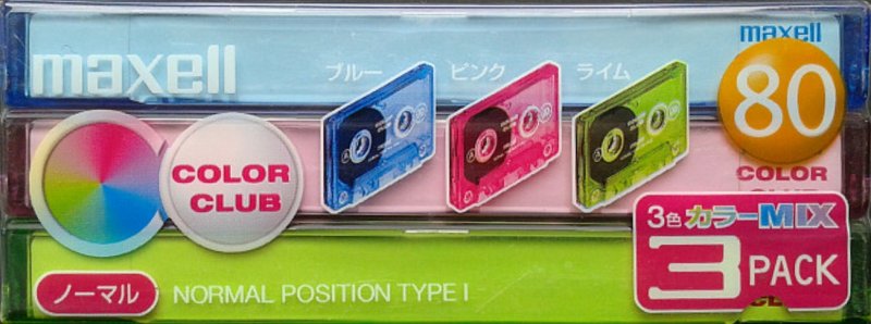 3 pack Maxell Color Club 80 "CC-80MIX.3P" Type I Normal 2001 Japan