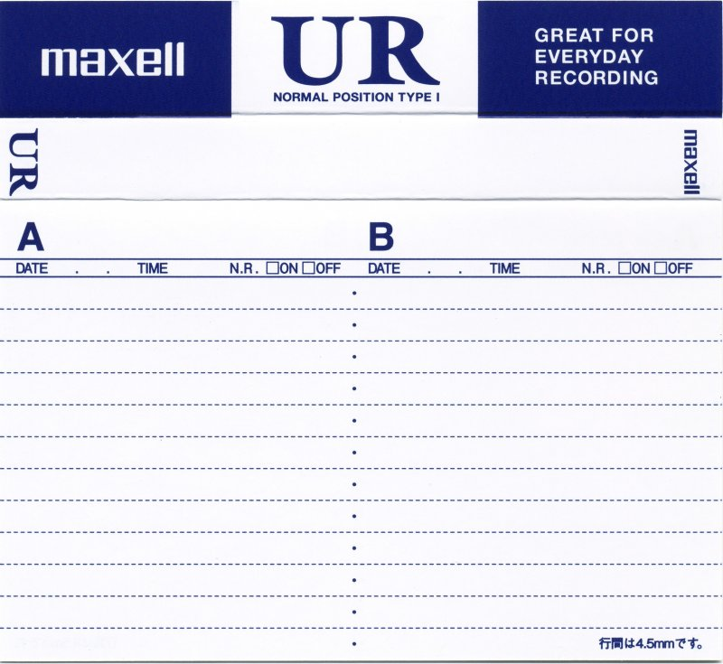 Compact Cassette Maxell UR 30 "UR-30L" Type I Normal 2002 Japan