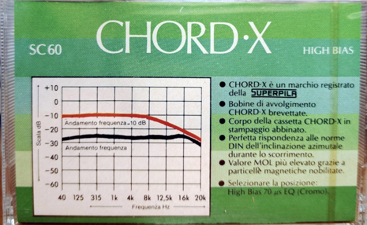 Compact Cassette Chord-x SC 60 Type II Chrome 1990 Italy