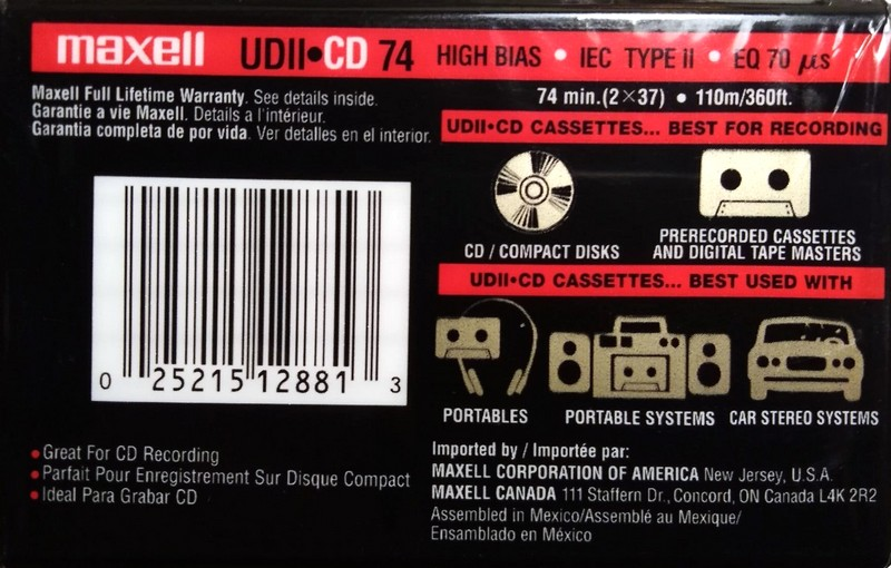 Compact Cassette: Maxell / Hitachi Maxell - UDII-CD 74