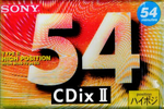 Compact Cassette Sony CDix II 54 "C-54CDX2B" Type II Chrome 1994 Japan