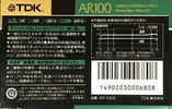 Compact Cassette TDK AR 100 "AR-100K" Type I Normal 1988 Japan
