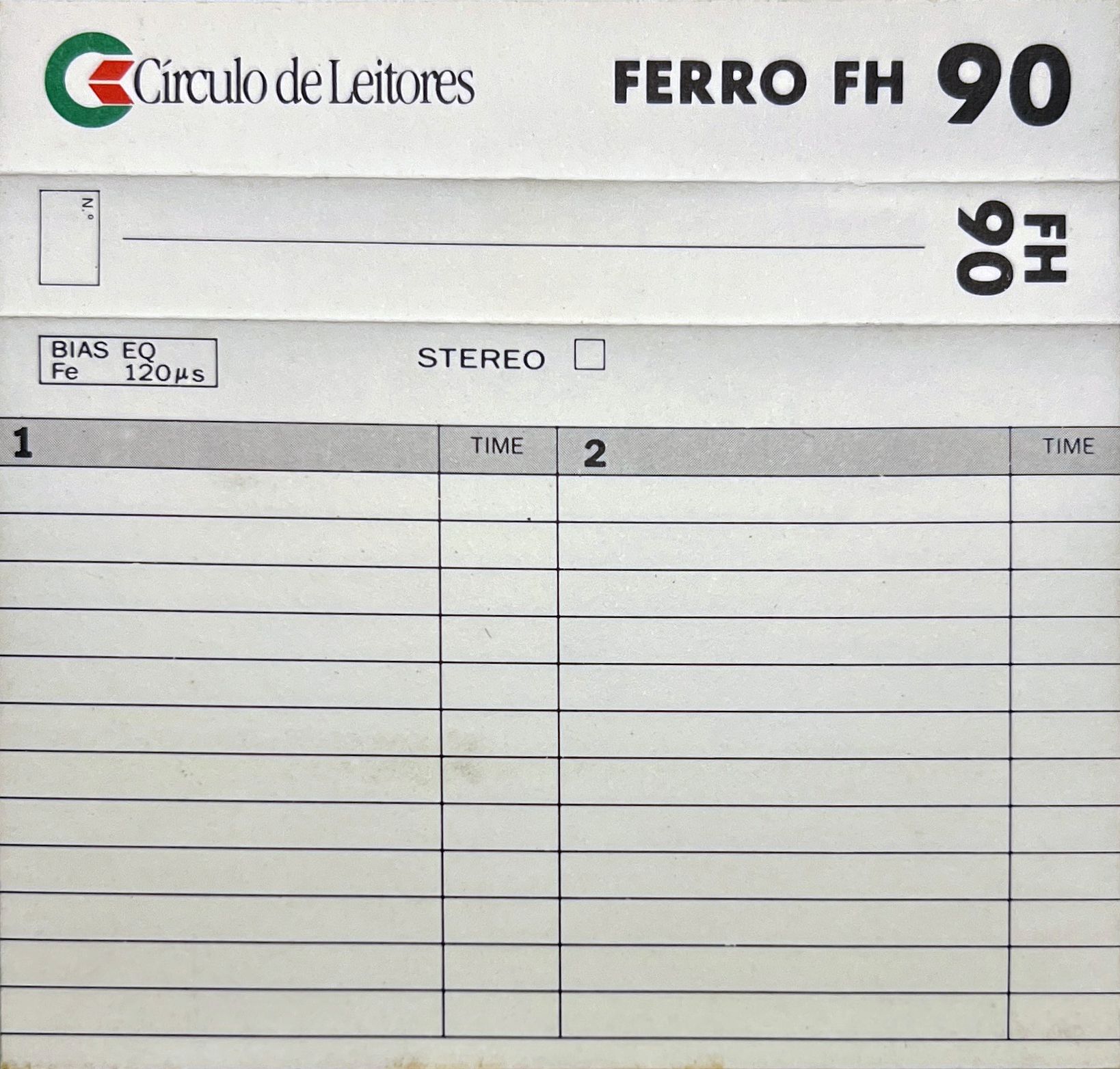 Compact Cassette Circulo de Leitores 90 "Ferro FH" Type I Normal Portugal