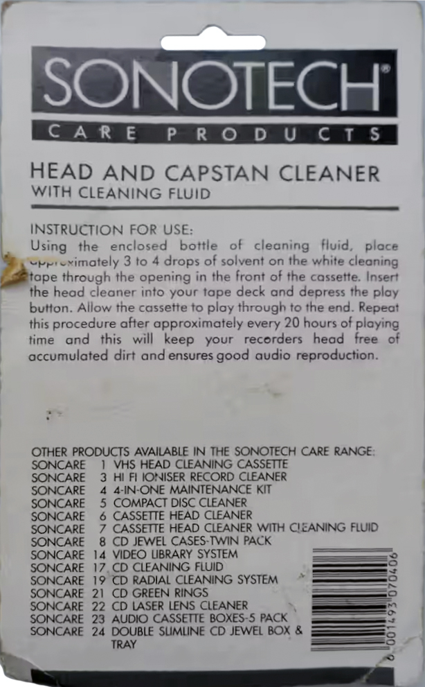 Blister Sonotech Cleaning Cassette Southern Africa