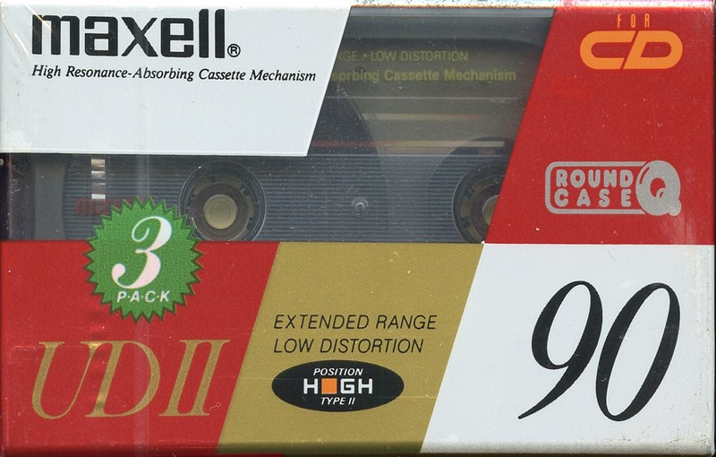 3 pack Maxell UDII / UD2 90 "UDII90(E)3P" Type II Chrome 1990 Japan