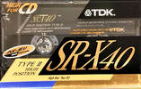 Compact Cassette TDK SR-X 40 "SR-X40M" Type II Chrome 1990 Japan