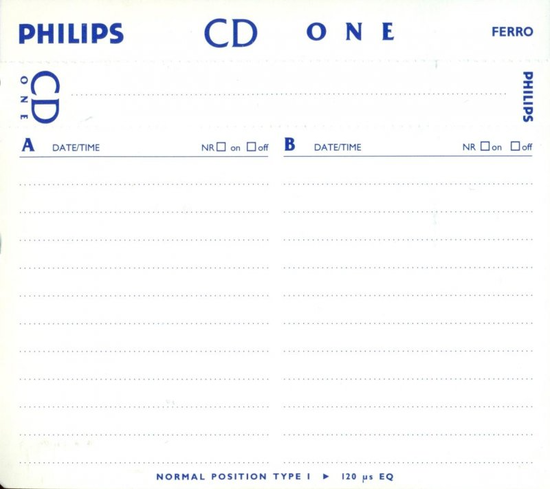 Compact Cassette Philips CD One 60 Type I Normal 1994 Europe