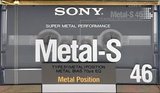 Compact Cassette Sony Metal-S 46 "Metal-S 46A" Type IV Metal 1988 Japan