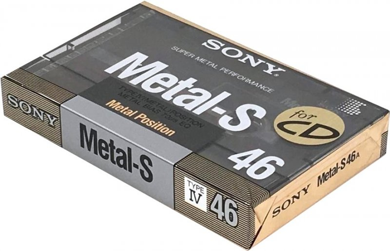 Compact Cassette Sony Metal-S 46 "Metal-S 46A" Type IV Metal 1988 Japan
