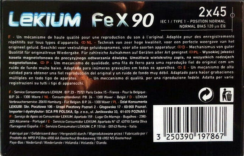 Compact Cassette:  Lekium - Fe X 90