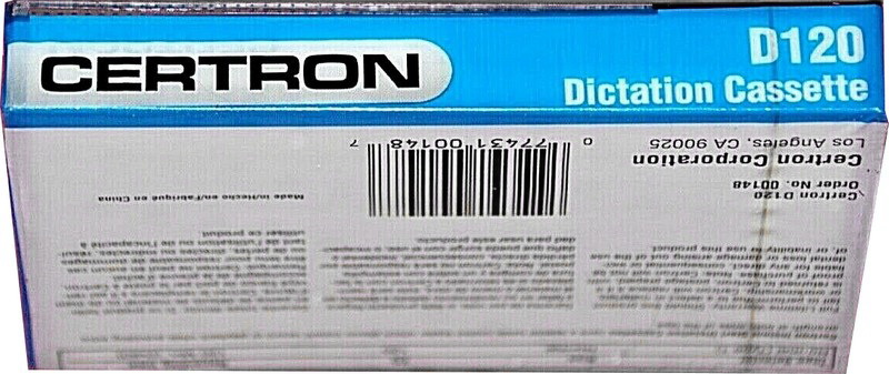 Compact Cassette Certron 120 Dictating Cassette China