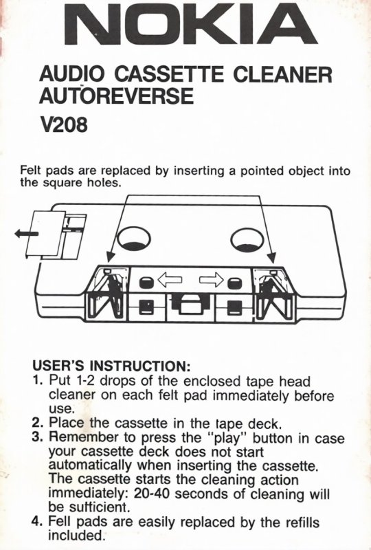 Compact Cassette Nokia Cleaning Cassette Unknown Country