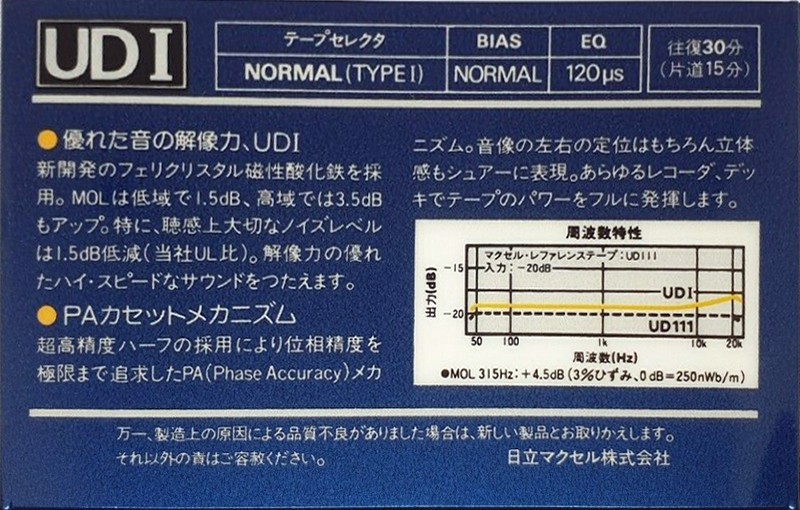 Compact Cassette: Maxell / Hitachi Maxell - UDI 30