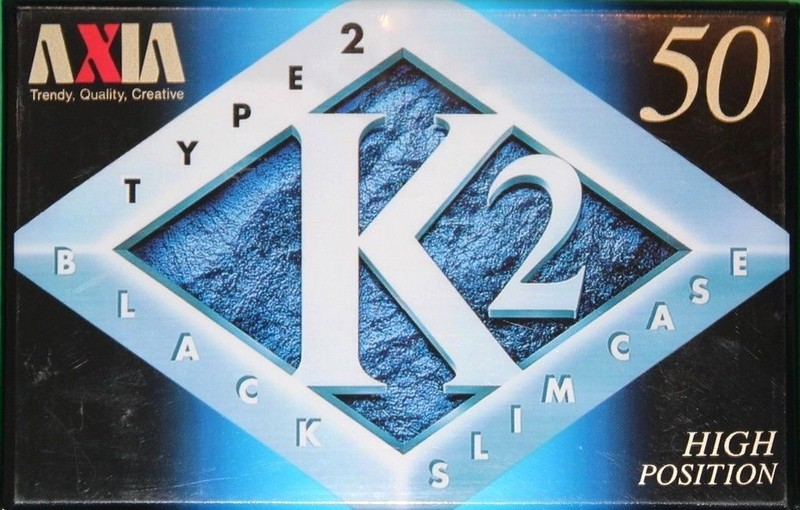 Compact Cassette AXIA K2 50 "K2C 50" Type II Chrome 1997 Japan