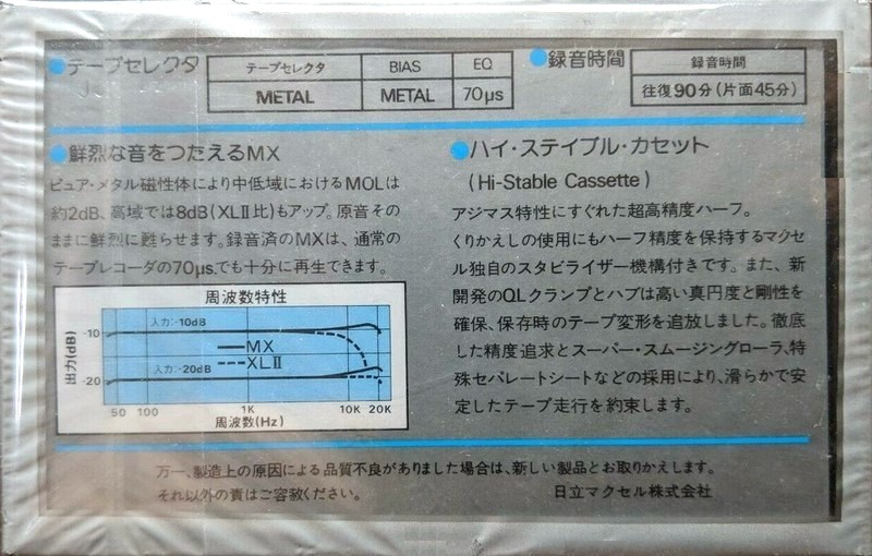 Compact Cassette Maxell MX 90 Type IV Metal 1980 Japan
