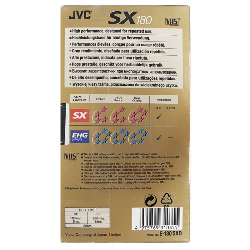 VHS, Video Home System:  JVC - SX 180