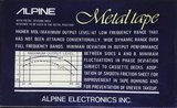 Compact Cassette Alpine MT 90 "Metal Tape" Type IV Metal North America