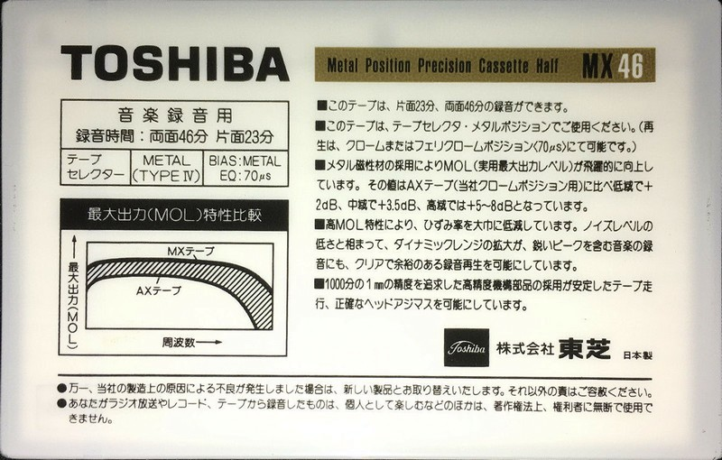 Compact Cassette:  Toshiba - MX 46