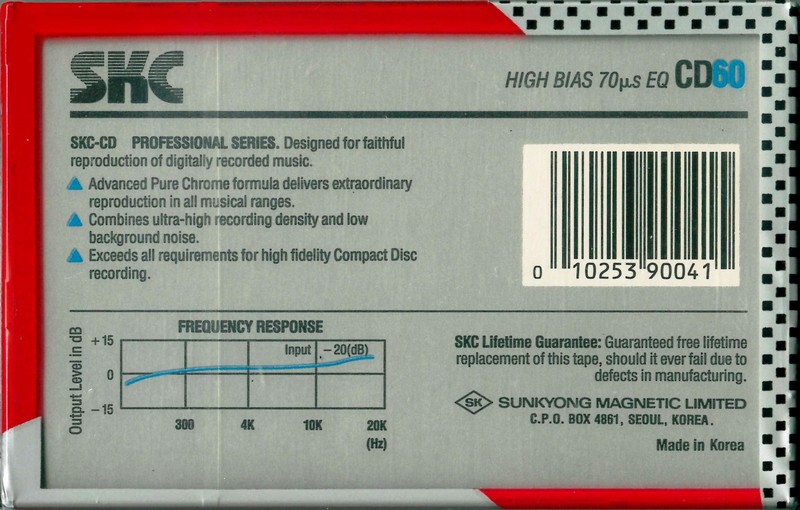 Compact Cassette: Sunkyong Magnetic Limited (SKM) SKC - CD 60