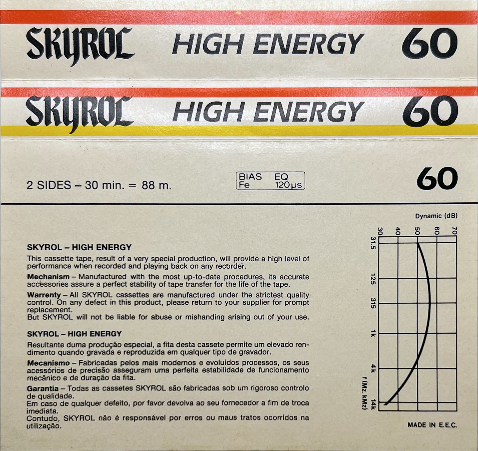 Compact Cassette Skyrol 60 Type I Normal Europe