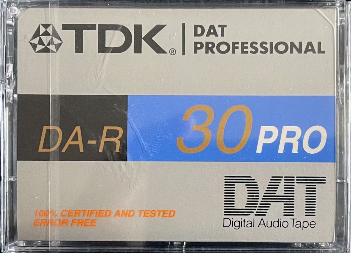 Digital Audio Tape TDK DA-R PRO 30 "DA-R30PREA" Type IV Metal 1992 Europe