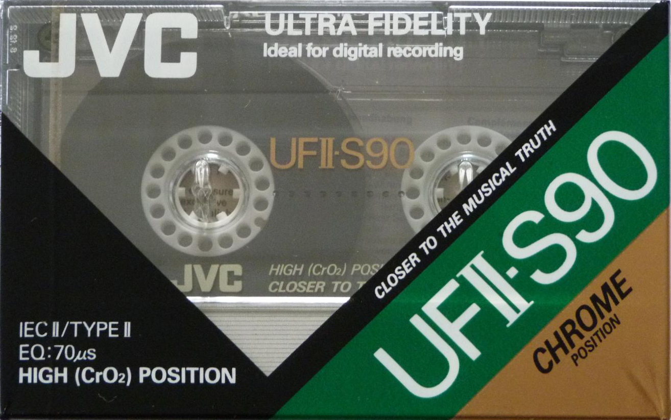 Compact Cassette JVC UFII-S 90 "UF2-S90E" Type II Chrome 1990 North America