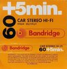 Compact Cassette Bandridge 60+5 "Car stereo Hi-Fi" Type I Normal 1973 UK