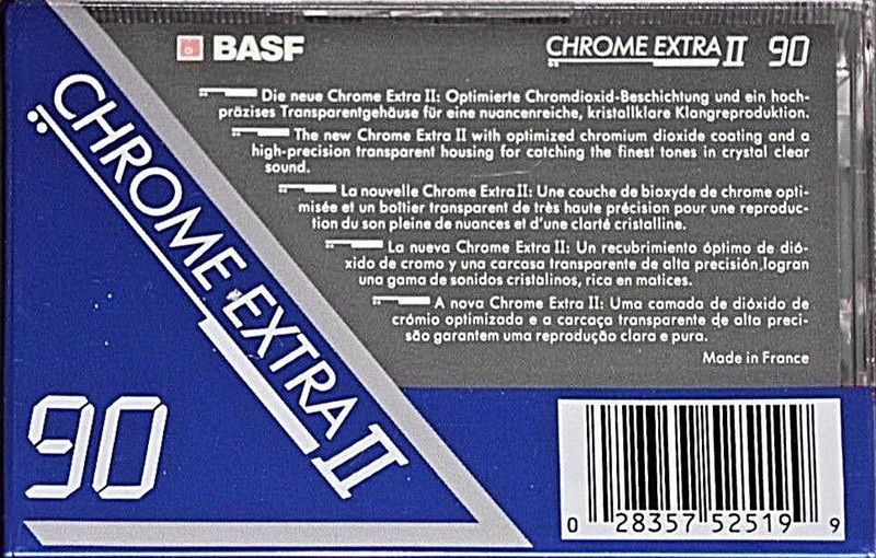 Compact Cassette BASF Chrome Extra II 90 Type II Chrome 1991 Europe