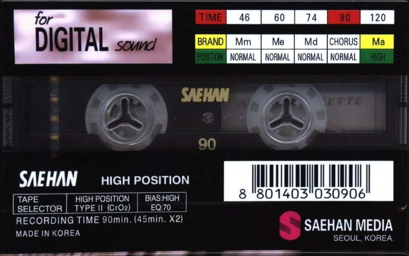 Compact Cassette Saehan MA 90 Type II Chrome 1994 Europe