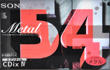 Compact Cassette Sony CDix IV 54 "C-54CDX4D" Type IV Metal 1996 Japan