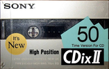 Compact Cassette Sony CDix II 50 Type II Chrome 1989 Japan