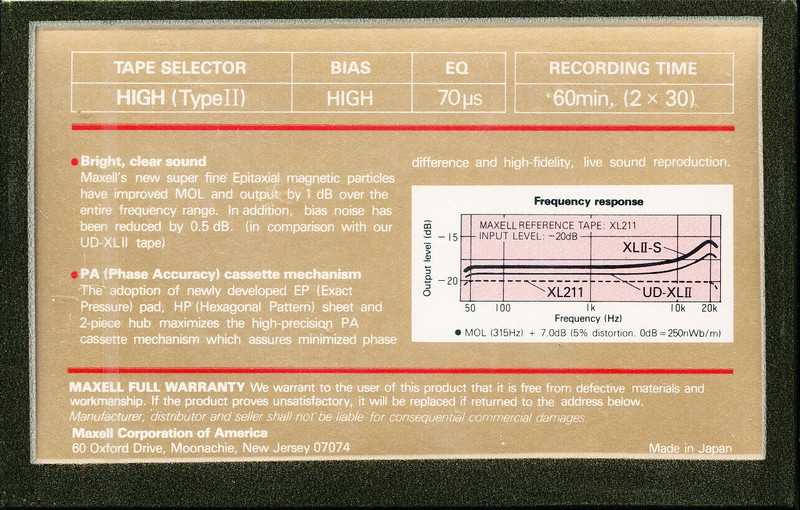 Compact Cassette: Maxell / Hitachi Maxell - XLII-S 60